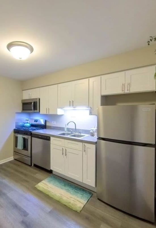 Lots of kitchen counter space at Courtyards on the Park in Des Plaines, Illinois