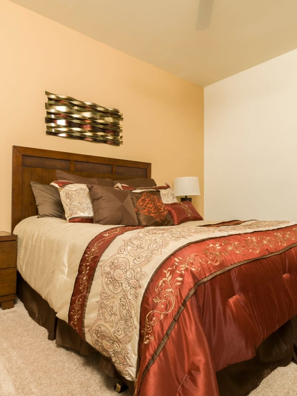 Model bedroom  at Villa du Lac Apartment Homes in Slidell, Louisiana