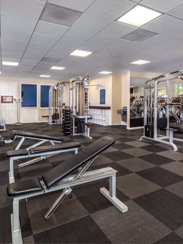 Fitness center at Homecoming at Eastvale in Eastvale, California