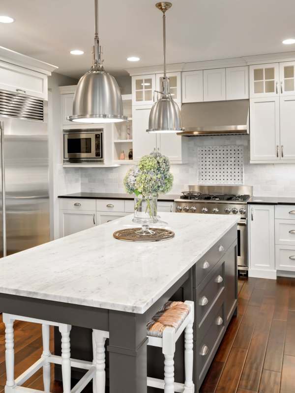 Luxurious kitchen in a model home at The Reserve at Athens in Athens, Georgia