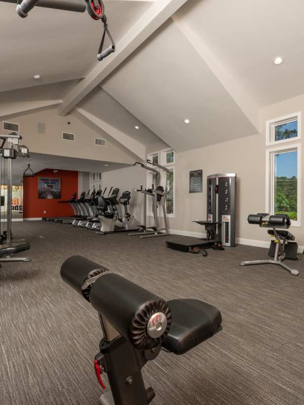 Fitness center at Park On Sweetwater Apartment Homes in Lawrenceville, Georgia