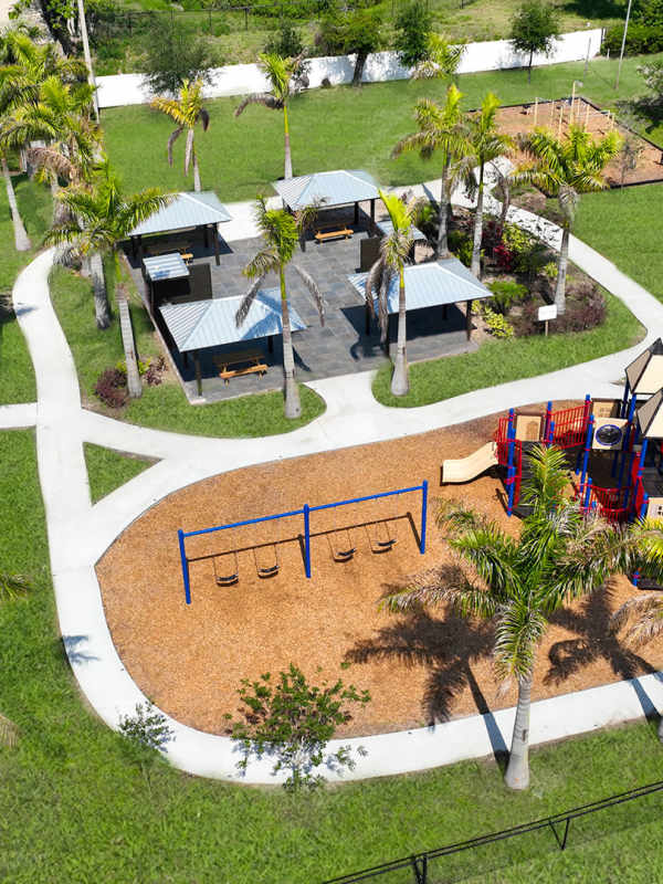 Aerial view of the playground at Woodlake Villas in Orlando, Florida