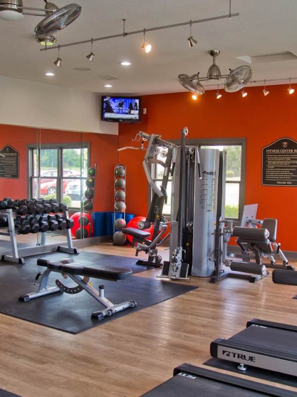 Fitness center at The Manor Homes of Eagle Glen in Raymore, Missouri