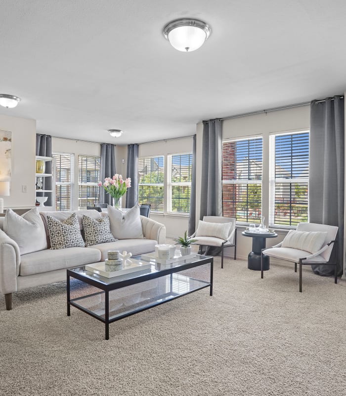 Spacious living room at The Park on Westpointe in Yukon, Oklahoma