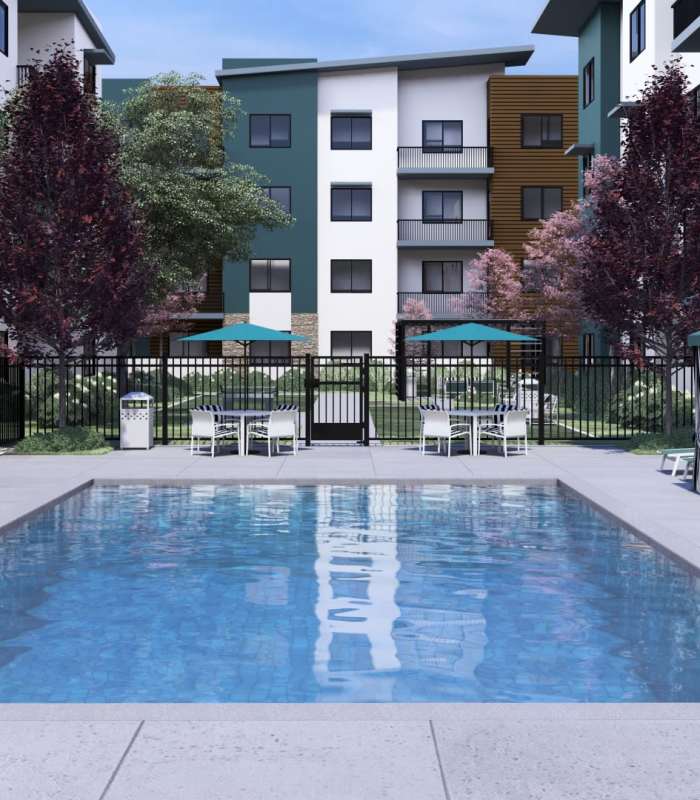 Swimming pool at Zinc 1501 in Sacramento, California