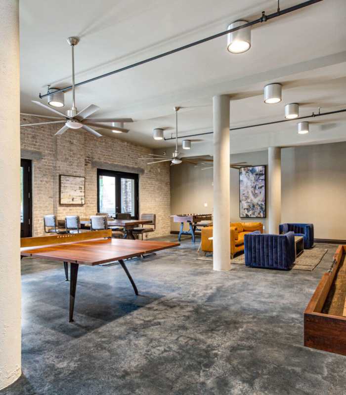 Foosball table at American Can Apartments in New Orleans, Louisiana