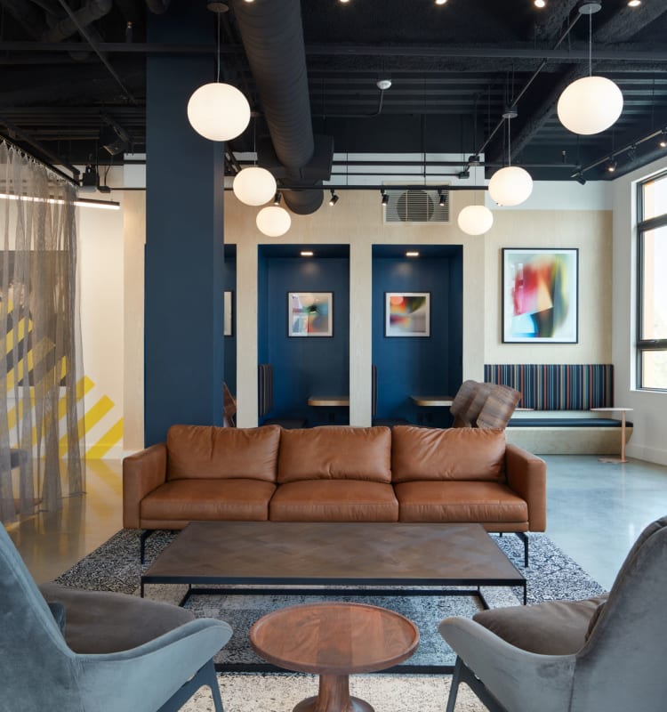 trendy living area at Arthaus Apartments in Allston, Massachusetts