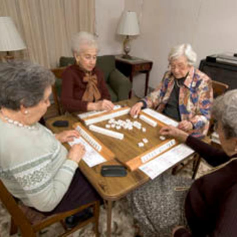Residents playing a game at Inglenook At Brighton in Brighton, Colorado