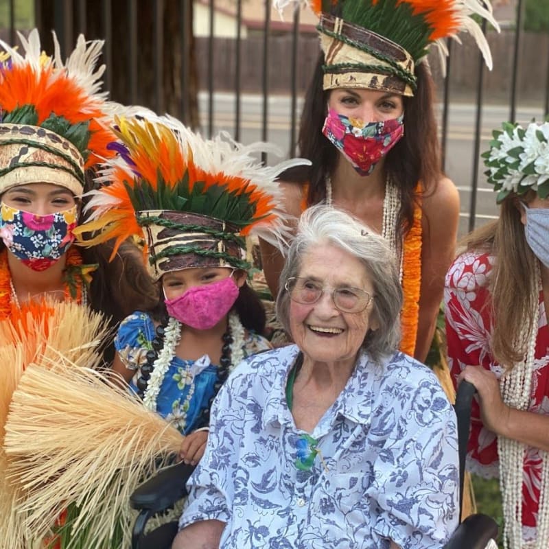Resident enjoying an event at Golden Pond Retirement Community in Sacramento, California