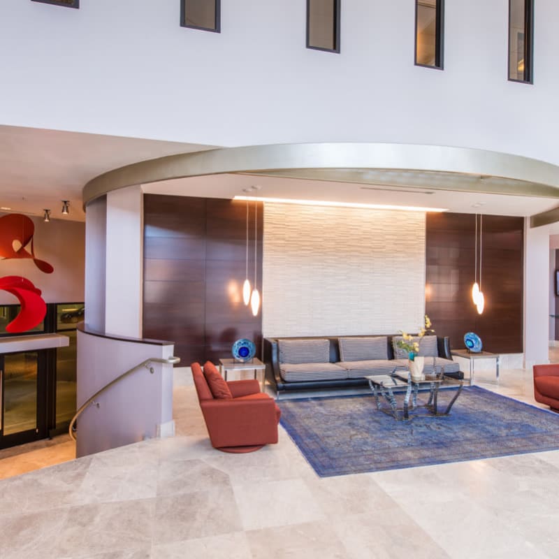 Modern Lobby with Community Seating at in Silver Spring, MD