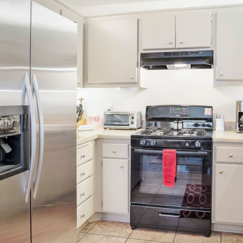 apartment kitchen at Woodpark Apartments in Aliso Viejo, California