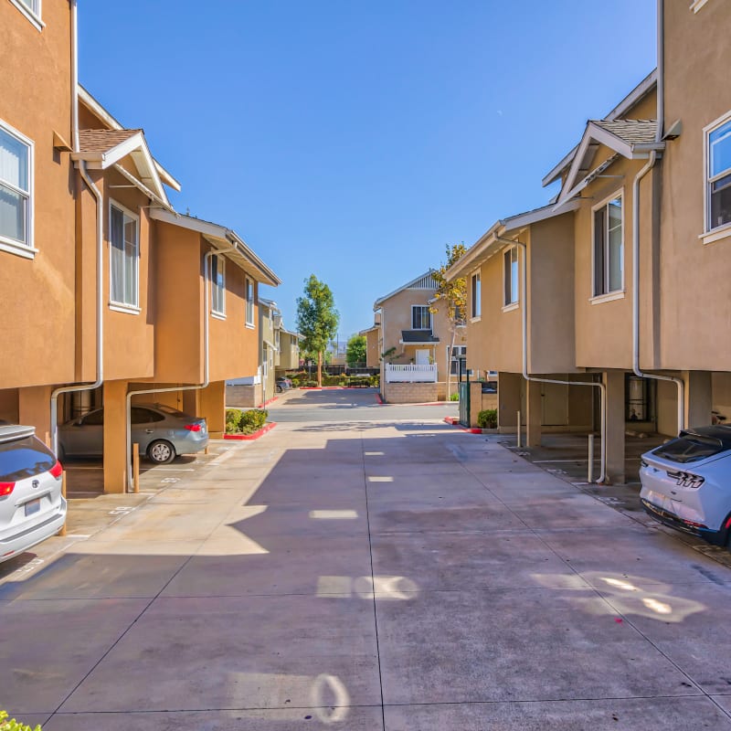 Parking garages at Village Heights in Newport Beach, California