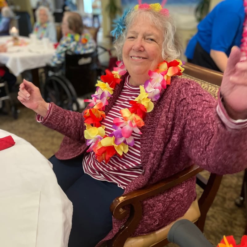 Happy resident at a party in The Columbia Presbyterian Community in Lexington, South Carolina