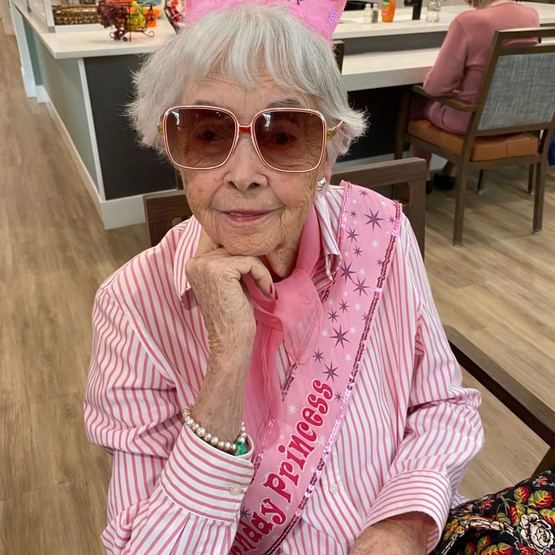 Resident celebrating her birthday at The Village at Summerville in Summerville, South Carolina