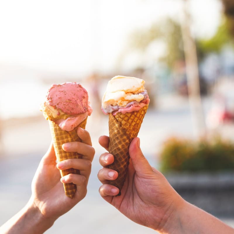 Residents eating ice cream at Lofts by the Lake in Greer, South Carolina