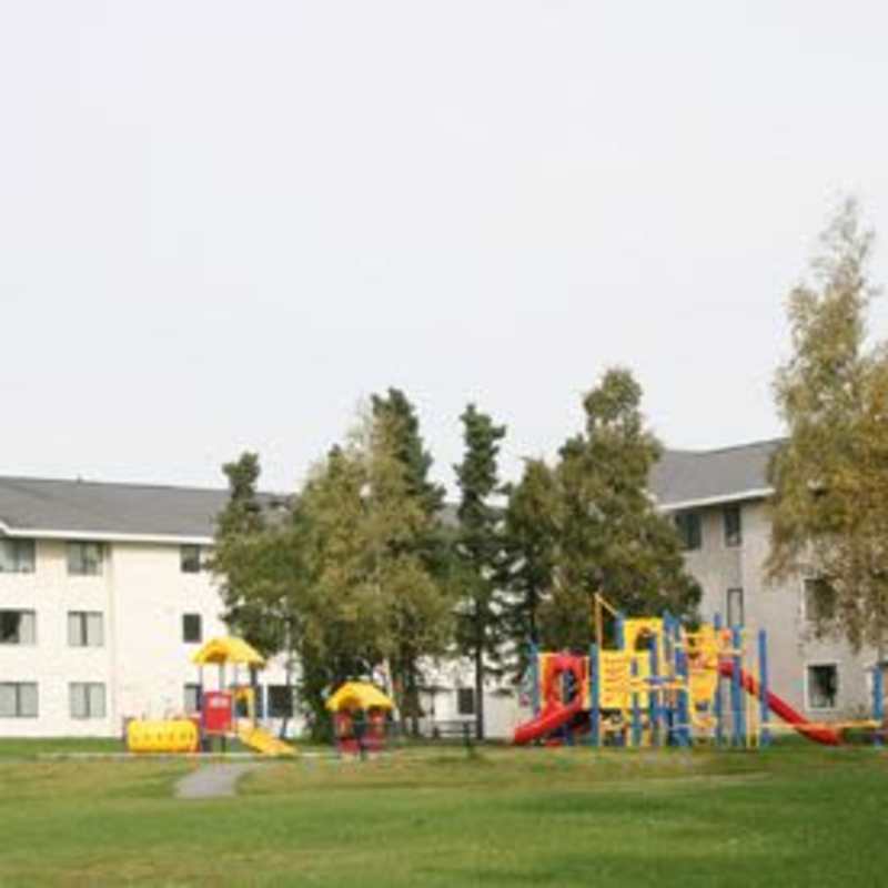 Outdoor playground at Jewel Lake Villa in Anchorage, Alaska