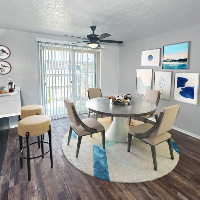 Dining space at Eden at Bexley Crossing in Columbus, Ohio