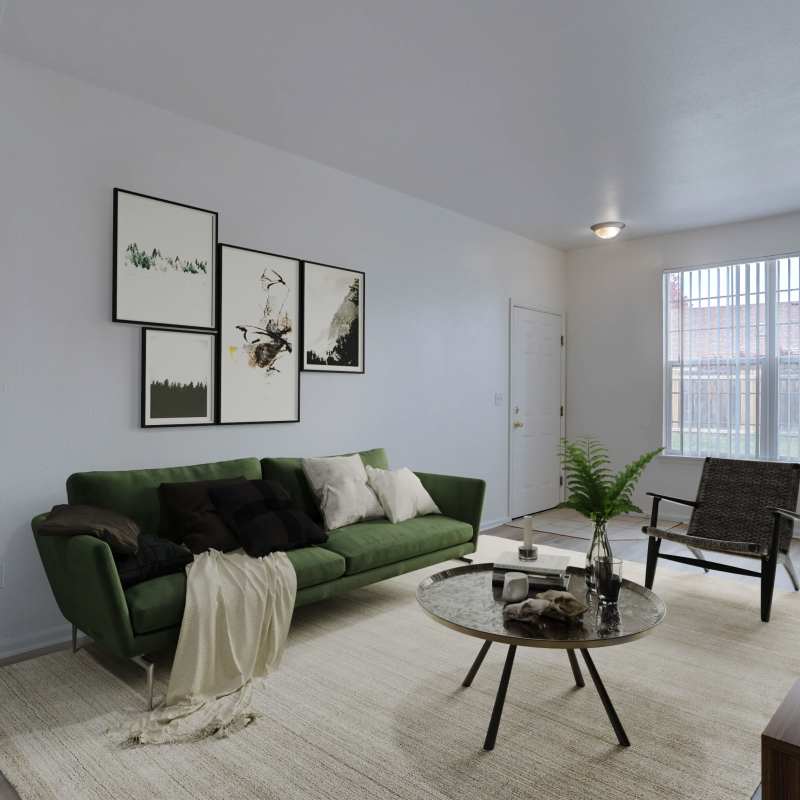 Living room at Westmeadow Peaks Apartments in Colorado Springs, Colorado