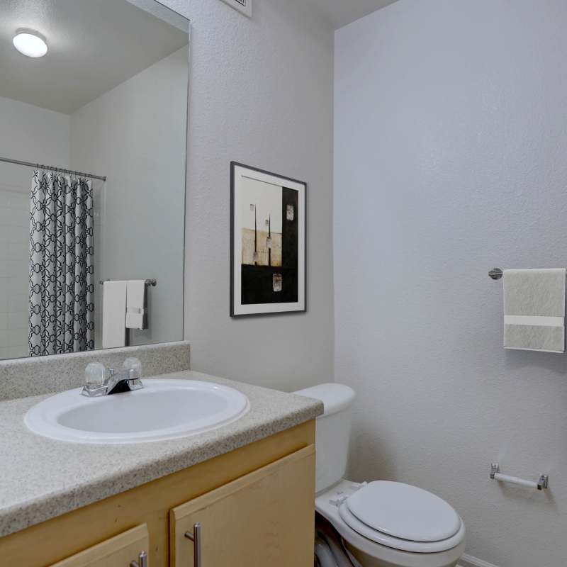 Bathroom at Westmeadow Peaks Apartments in Colorado Springs, Colorado