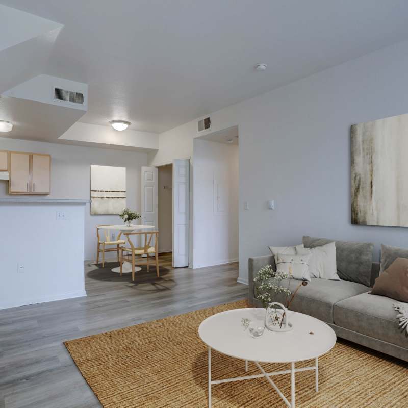 Living room at Westmeadow Peaks Apartments in Colorado Springs, Colorado