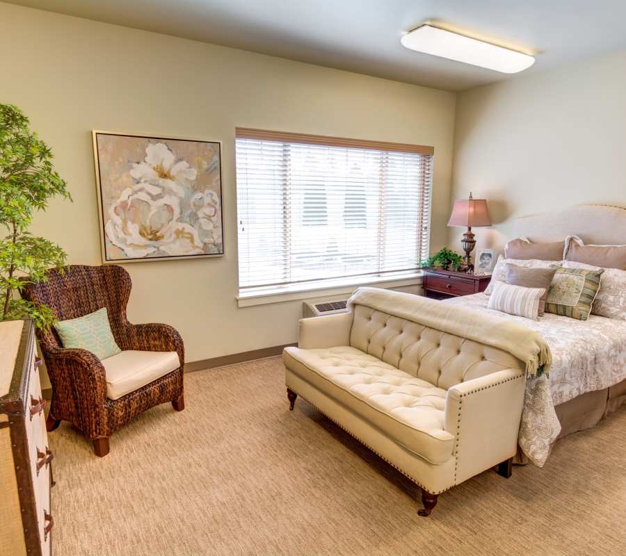 Bedroom at Mt Bachelor Assisted Living and Memory Care in Bend, Oregon
