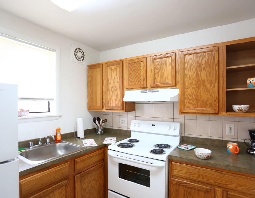 Modern kitchen at Bishop - Stratford Court Apartments in Stratford, New Jersey