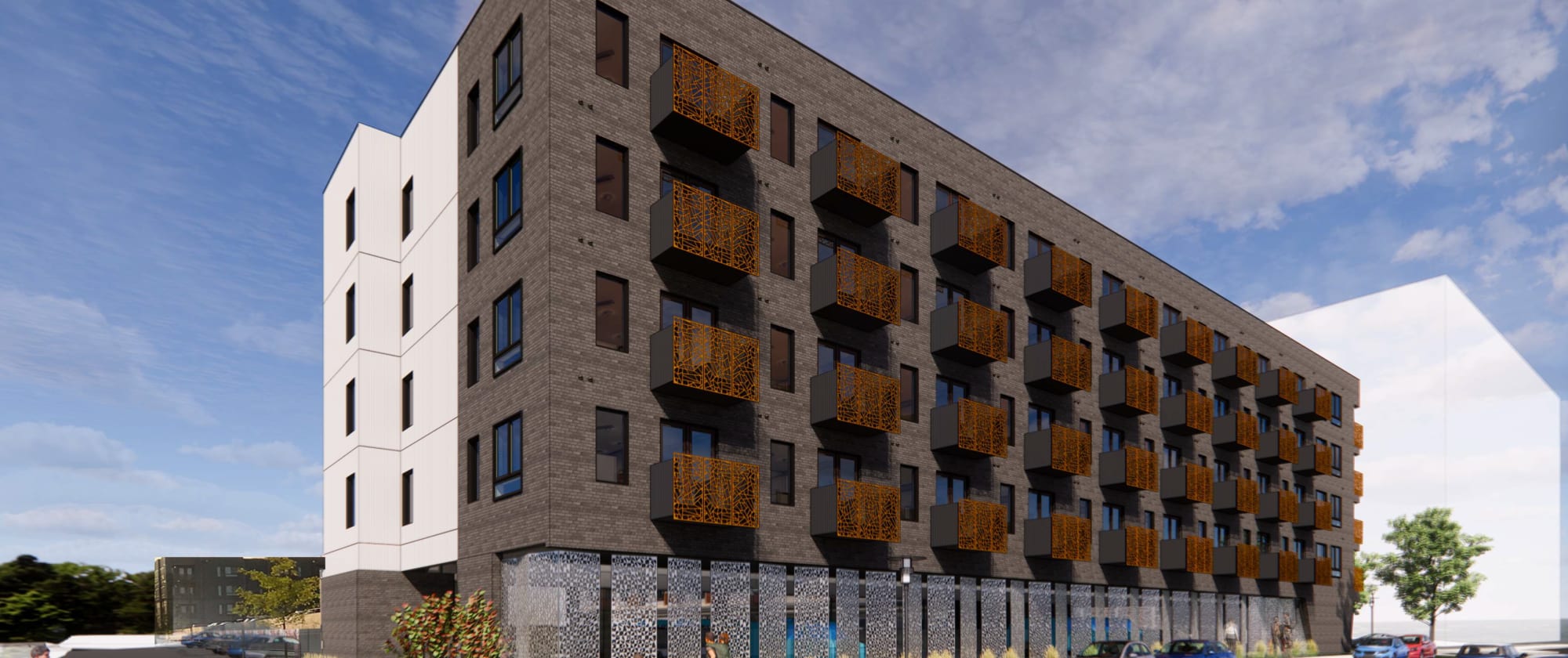 Exterior of phase 2 homes at Factory 52 Apartments in Norwood, Ohio