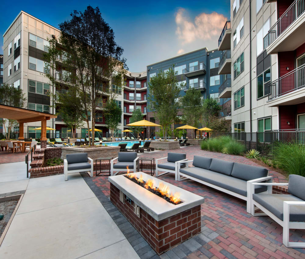 Stunning outdoor fireplace at City View Vinings in Atlanta, Georgia