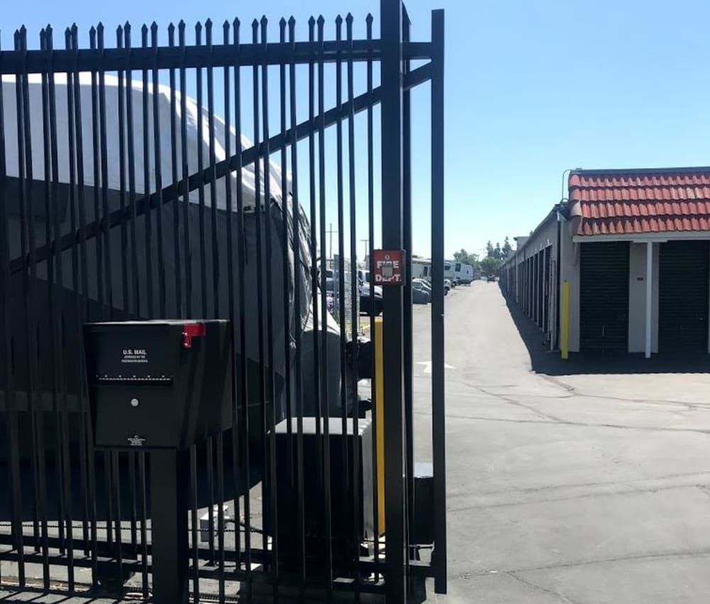Security entrance at Storage Solutions in Pomona, California