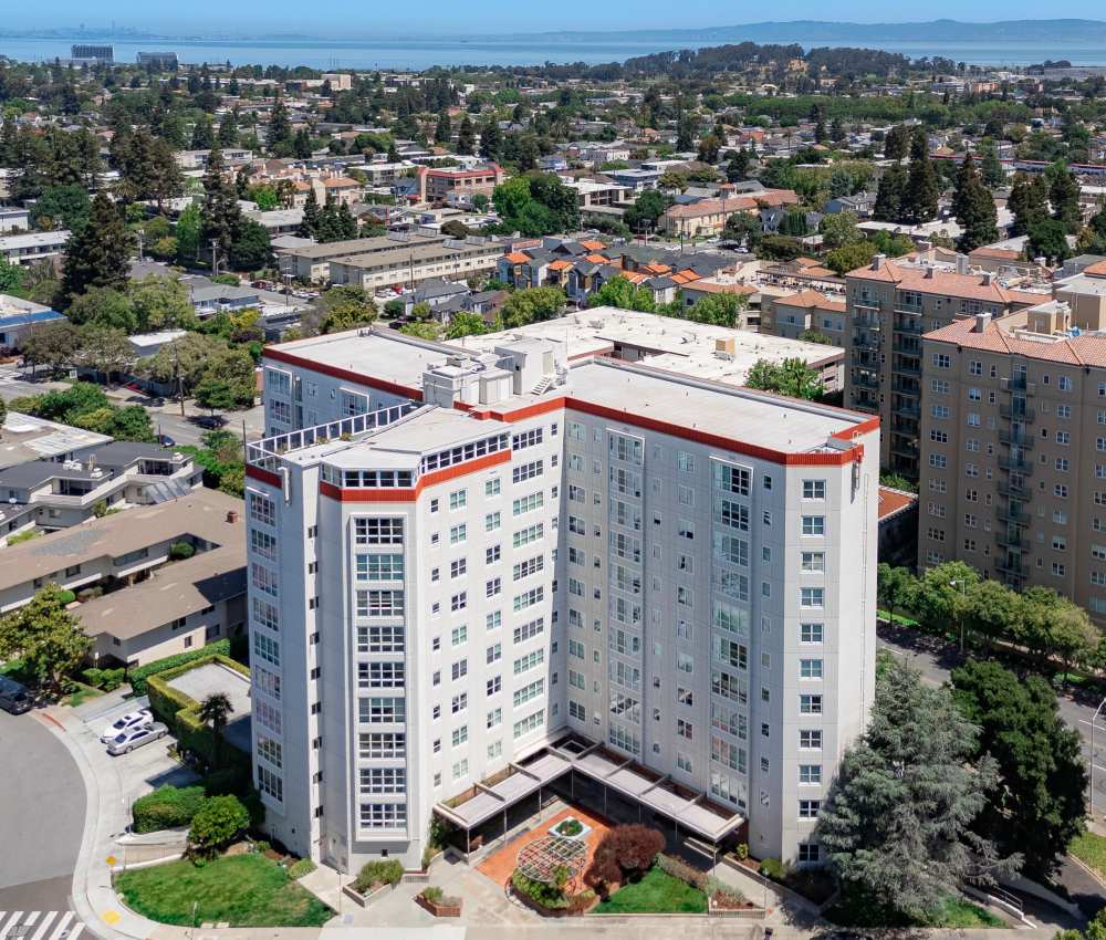 Aeial view of the community at Alta De Sabla in San Mateo, California