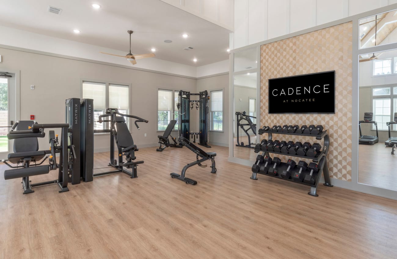 Ponte Vedra Beach FL Apartments - Cadence at Nocatee - Fitness Center with Exercise Equipment