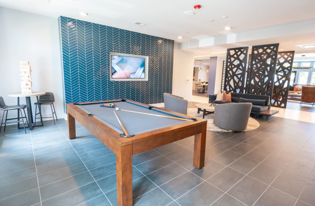 Pool table located in the clubhouse