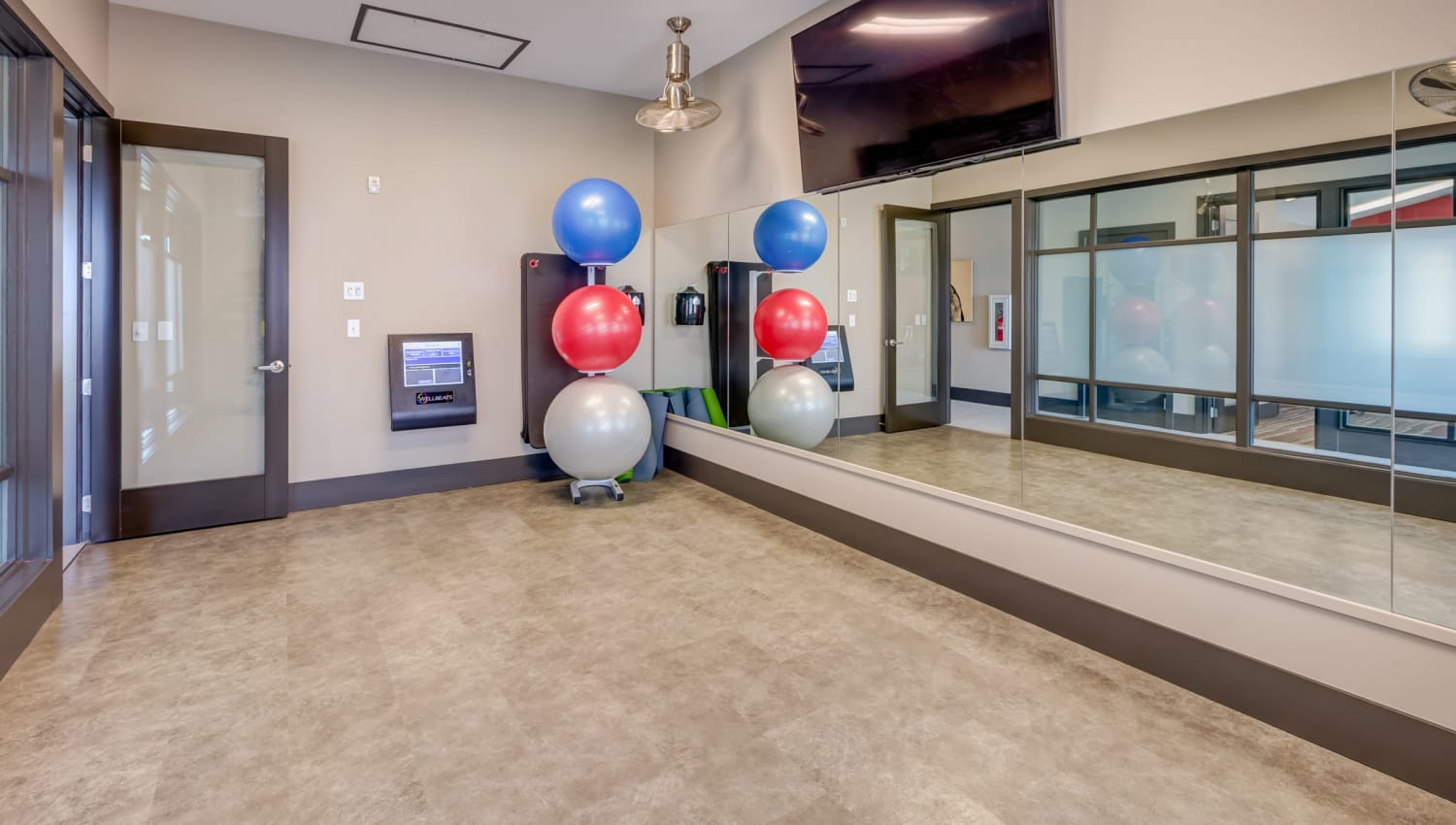 Yoga room in the fitness center at Granite 550 in Casper, Wyoming