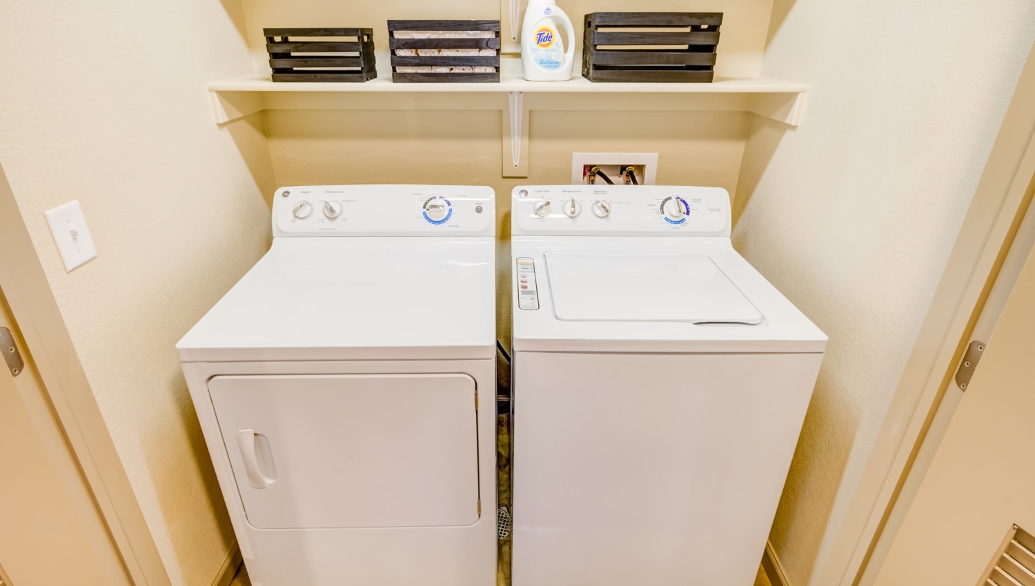 In-unit washer and dryer in a model home at Granite 550 in Casper, Wyoming