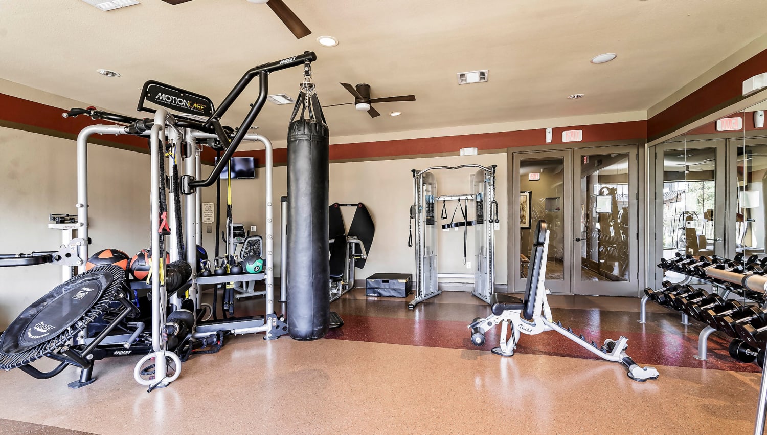 Well-equipped onsite fitness center at Sedona Ranch in Odessa, Texas