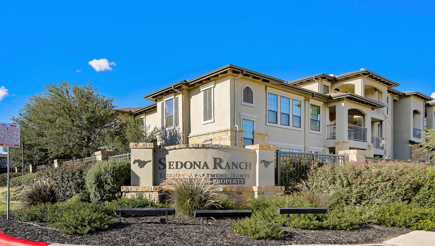 Professionally maintained landscaping throughout the community at Sedona Ranch in Odessa, Texas