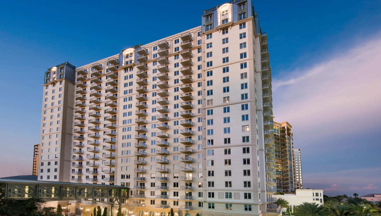 Exterior view of our luxury high-rise community at Olympus Harbour Island in Tampa, Florida