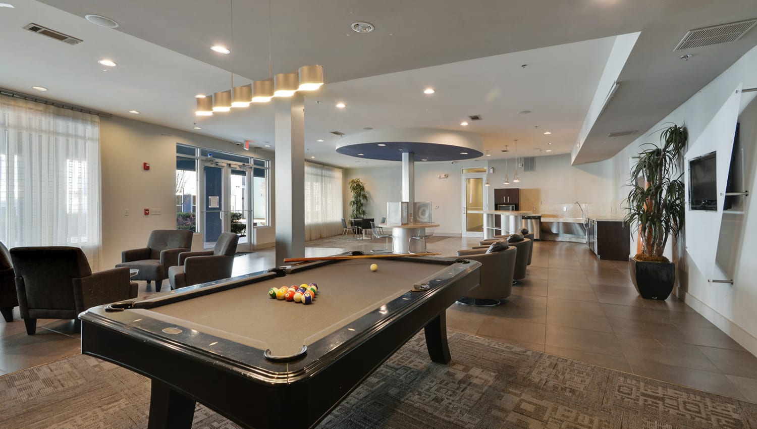 Billiards table at Optimist Lofts in Atlanta, Georgia