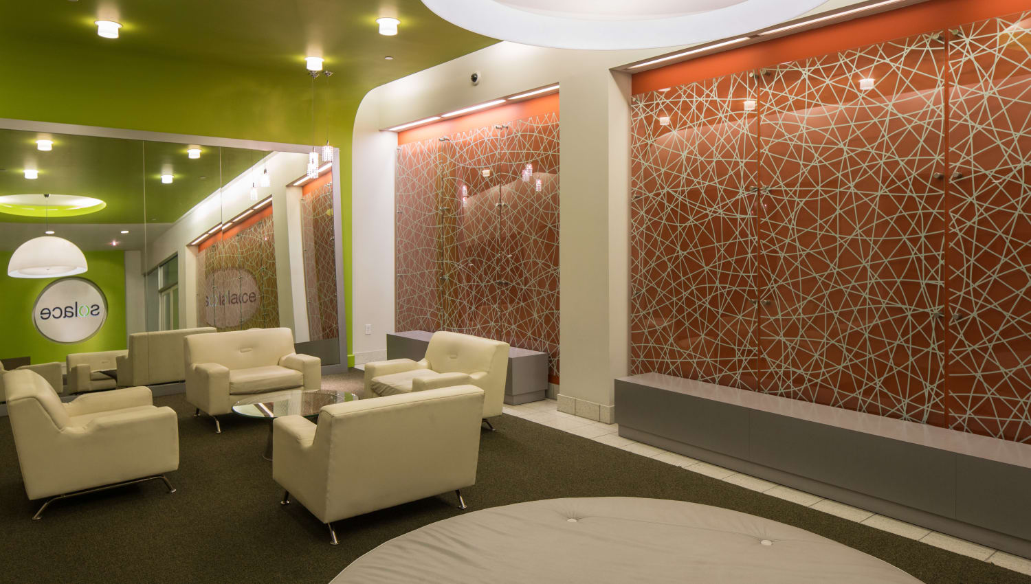 Modern style lounge at Solace on Peachtree in Atlanta, Georgia