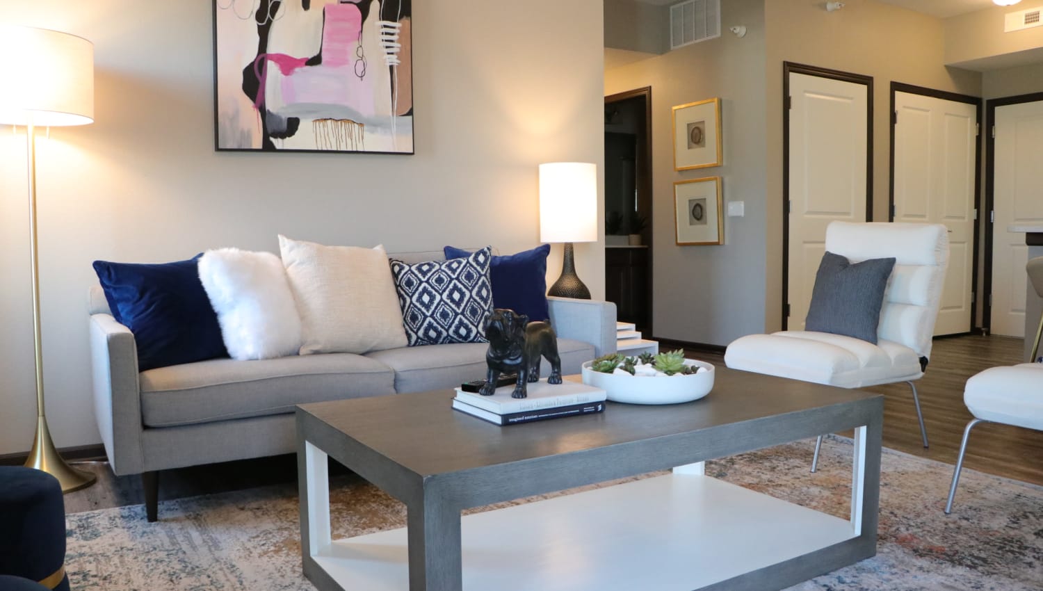 Bright living room at Autumn Ridge in Waukee, Iowa