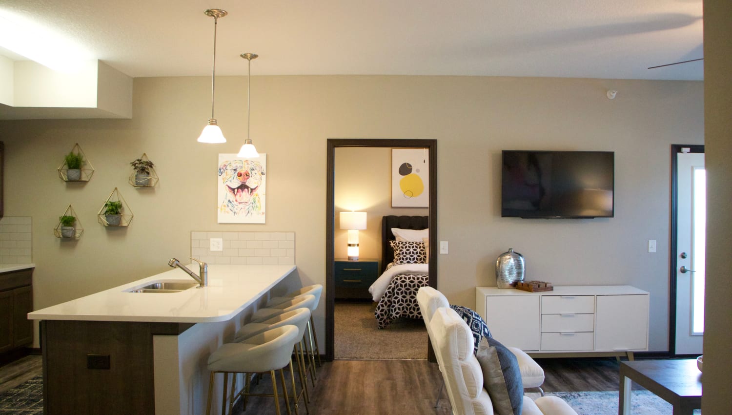 Kitchen island at Autumn Ridge in Waukee, Iowa
