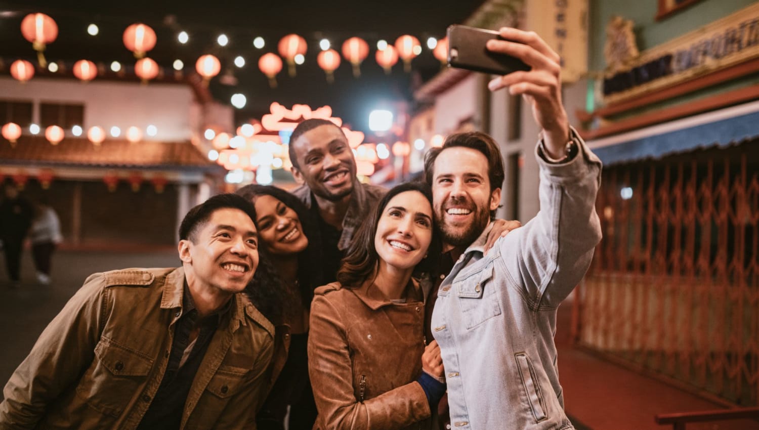 Group selfie at their favorite restaurant near The Residences at Sawmill Station in Morton Grove, Illinois