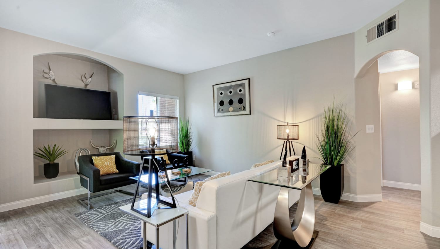 Model living room at Canyon Villas Apartments in Las Vegas, Nevada