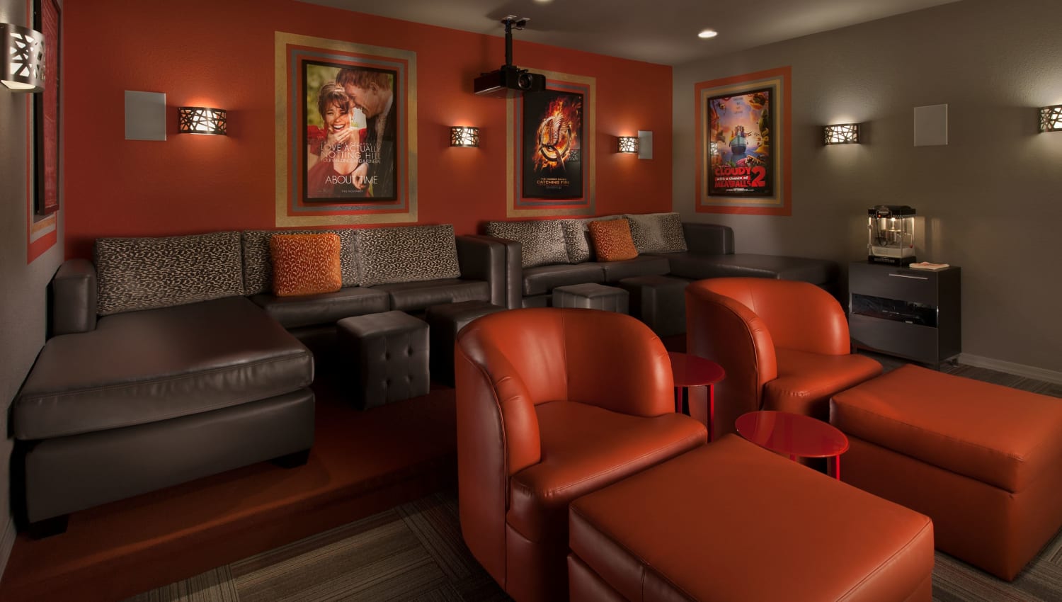 Movie theater at Highland Groves at Morrison Ranch Apartments in Gilbert, Arizona