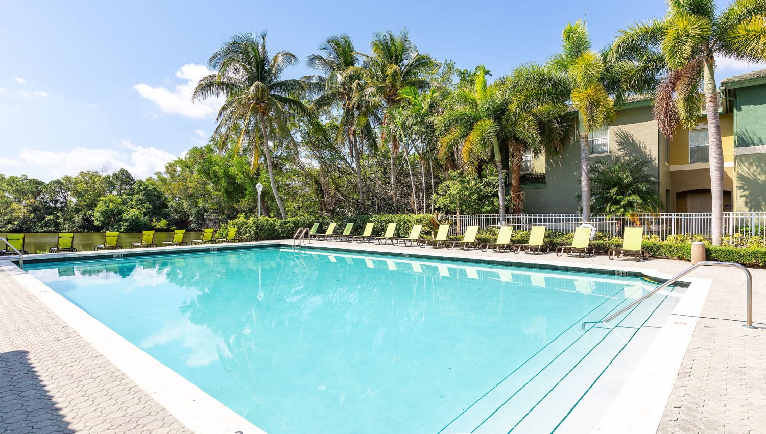 Sparkling pool at Quantum Lake Villas Apartments in Boynton Beach, Florida