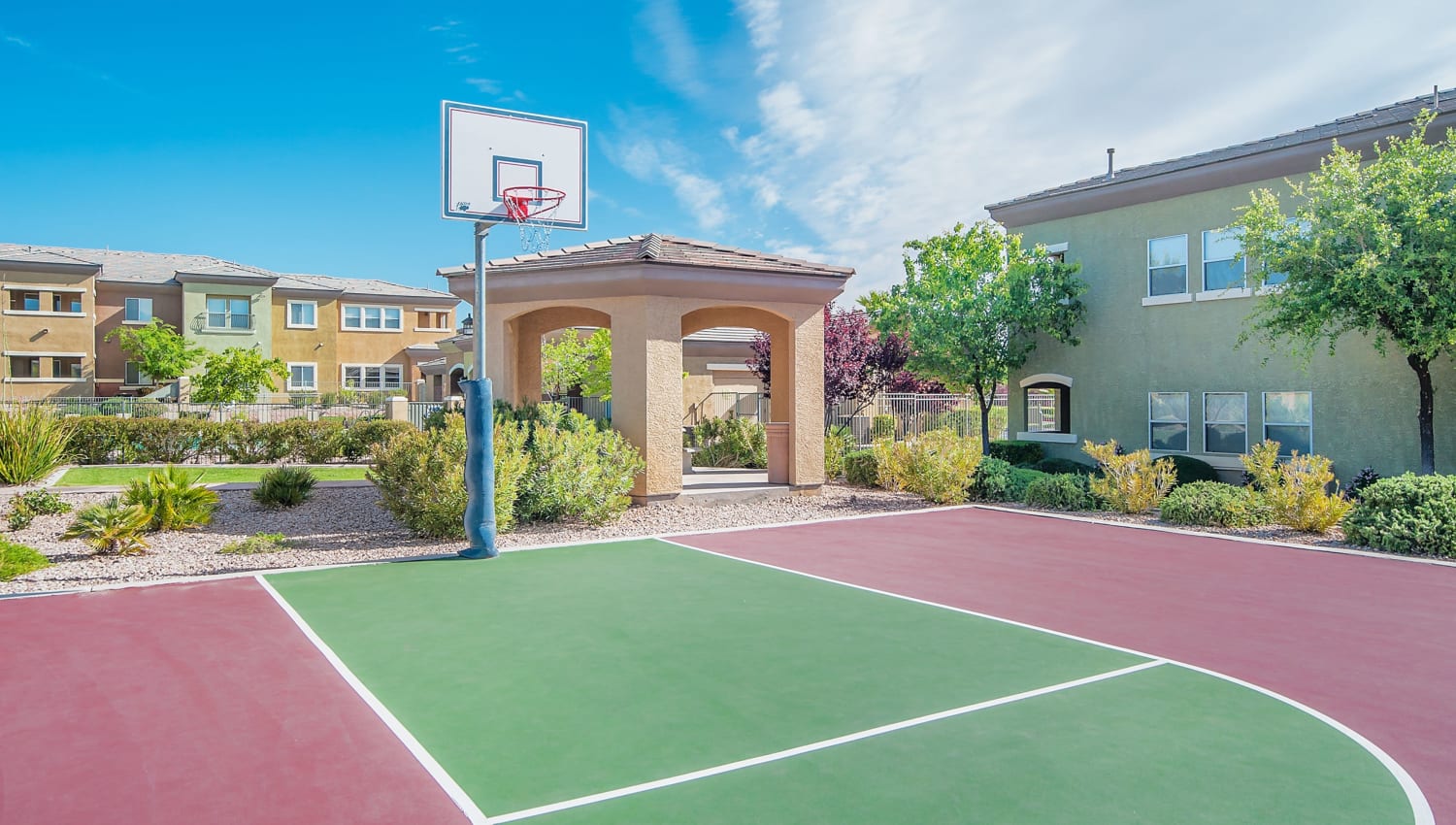 Basketball court and gazebo at Morningstar Apartments in Las Vegas, Nevada