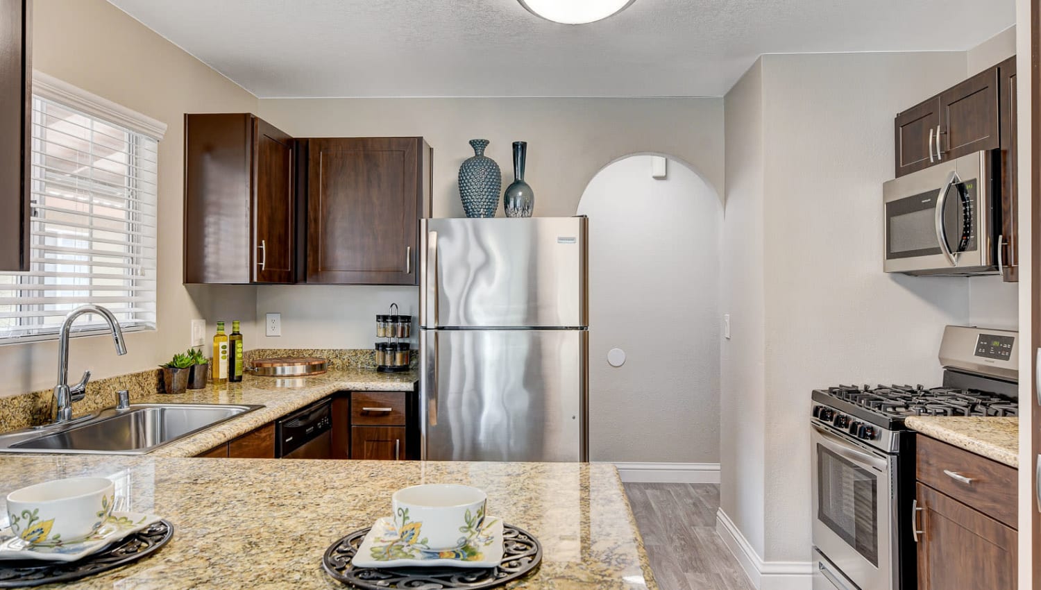 Sparkling kitchen at Breakers Apartments in Las Vegas, Nevada