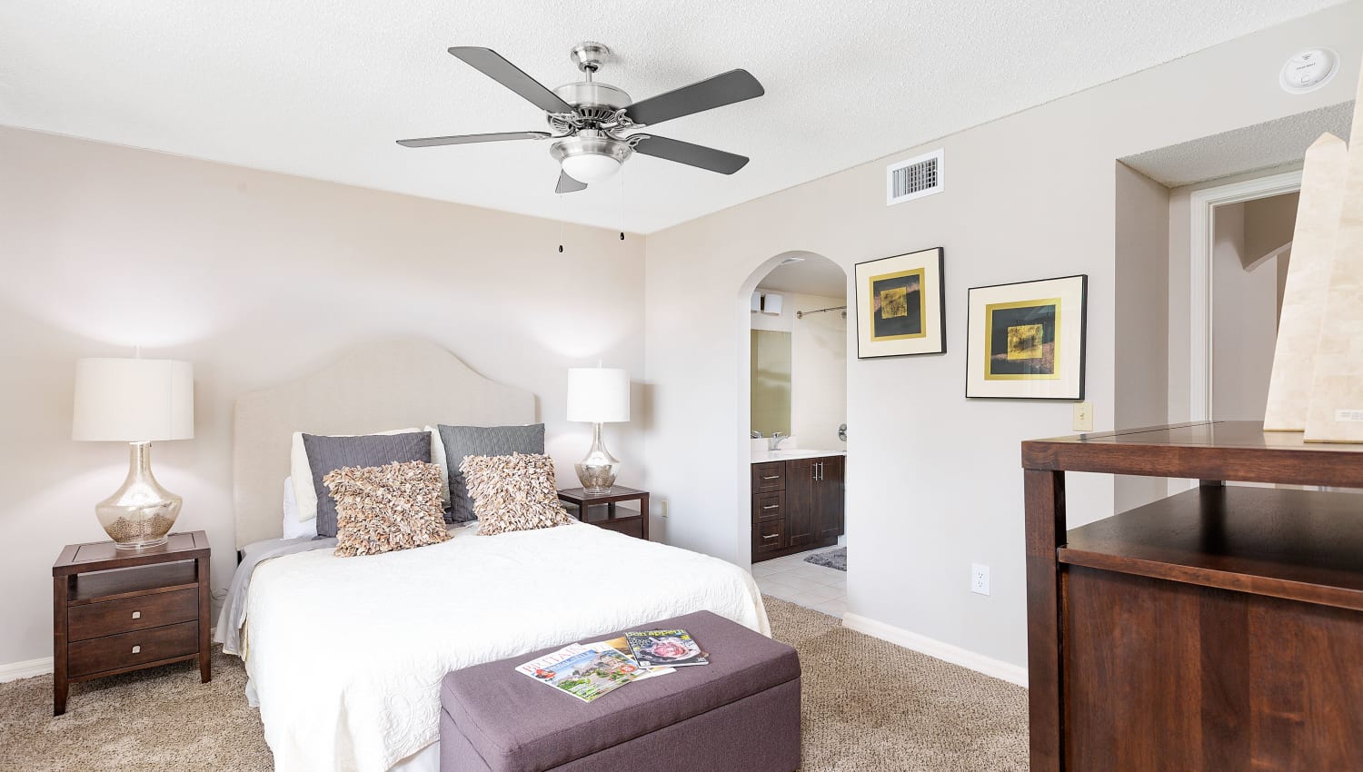 Main bedroom suite at Mosaic Apartments in Coral Springs, Florida
