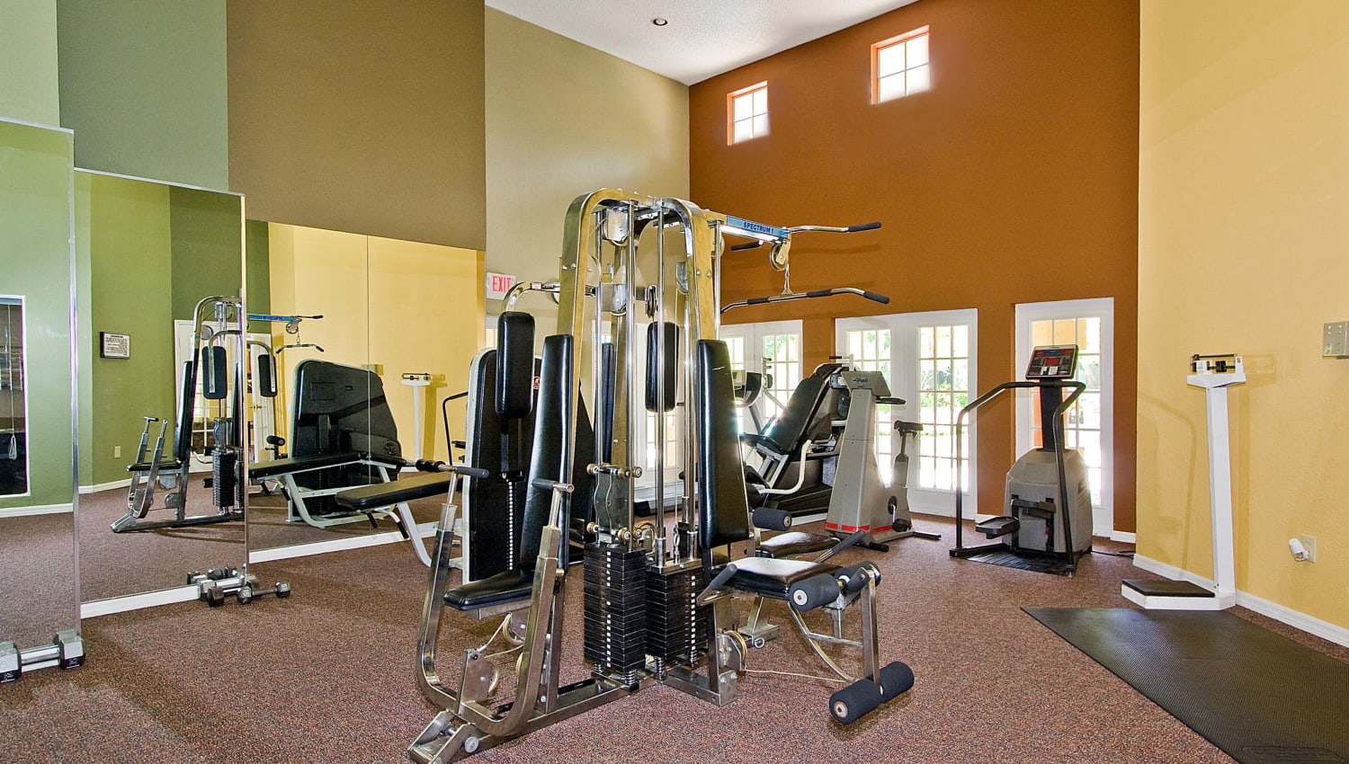 Fitness center at Mosaic Apartments in Coral Springs, Florida