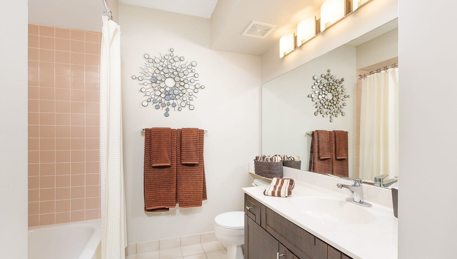 Model bathroom at Mosaic Apartments in Coral Springs, Florida